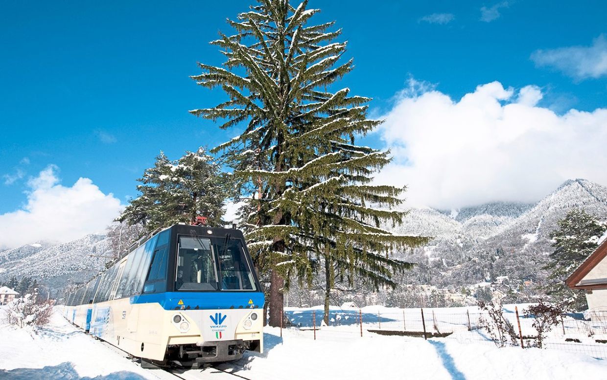 Winter is a magical time to travel from Brig to Locarno