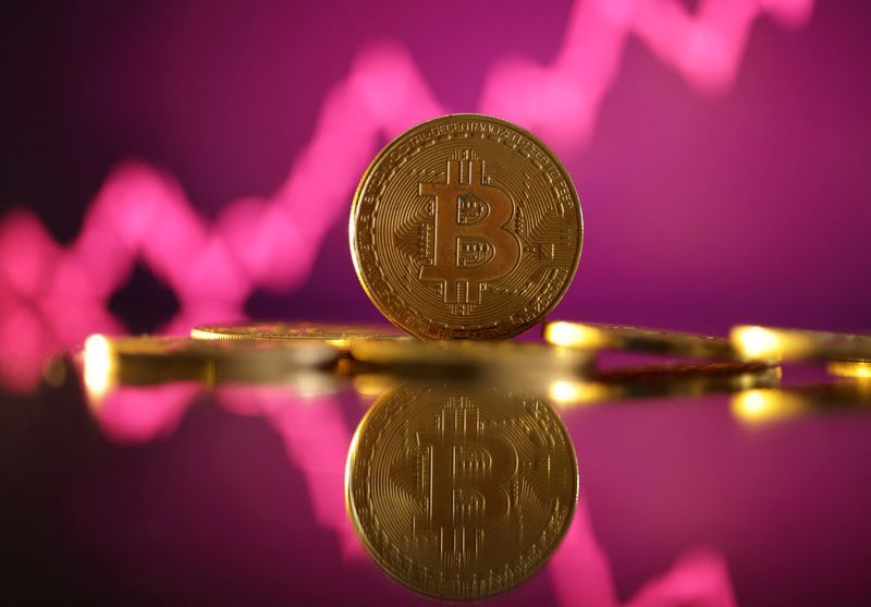 Representation of the bitcoin cryptocurrency and a price chart are seen in this illustration taken October 24 2023. REUTERSDado RuvicIllustrationFile Photo