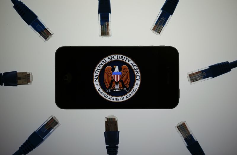 An illustration picture shows the logo of the U.S. National Security Agency on the display of an iPhone in Berlin June 7 2013.    REUTERSPawel KopczynskiFILE PHOTO
