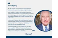 Britain’s King Charles congratulates His Majesty Sultan Ibrahim, King of Malaysia