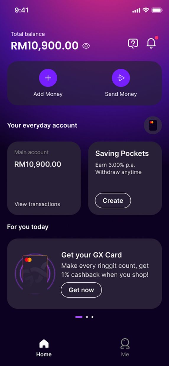 Benefit from GXBank card’s cashback programme or earn stamps from your favourite restaurants and unlock rewards through the loyalty programme.