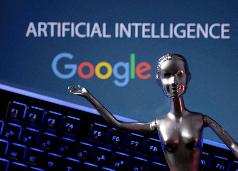 FILE PHOTO Google logo and AI Artificial Intelligence words are seen in this illustration taken May 4 2023. REUTERSDado RuvicIllustrationFile Photo