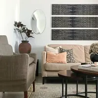 Malaysian 2-storey terrace uses creative wall art for a Malay-Nusantara feel