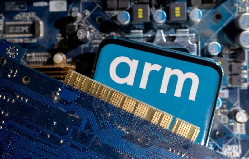 A smartphone with a displayed Arm logo is placed on a computer motherboard in this illustration taken March 6 2023. REUTERSDado RuvicIllustrationFile Photo