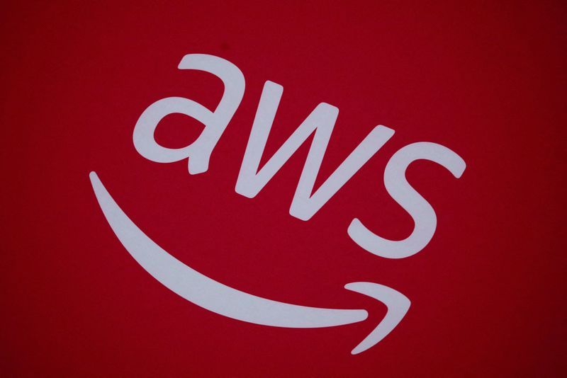 FILE PHOTO A logo for Amazon Web Services AWS is displayed at the Collision conference in Toronto Ontario Canada June 23 2022. Picture taken June 23 2022. REUTERSChris HelgrenFile Photo