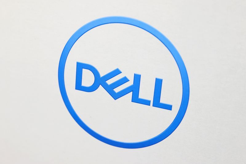 The Dell logo is seen on an item for sale in a store in Manhattan New York City U.S. November 24 2021. REUTERSAndrew KellyFile Photo