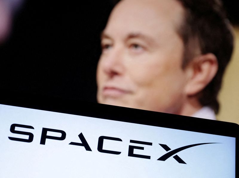 FILE PHOTO SpaceX logo and Elon Musk photo are seen in this illustration taken December 19 2022. REUTERSDado RuvicIllustrationFile Photo