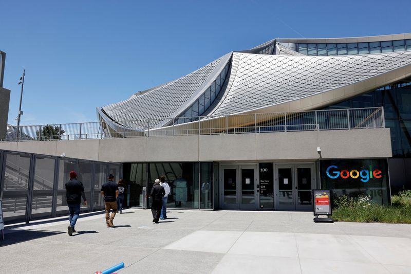 FILE PHOTO An exterior view of building BV100 during a tour of Googles new Bay View Campus in Mountain View California U.S. May 16 2022. Picture taken May 16 2022. REUTERSPeter DaSilvaFile Photo