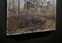 Ukrainian soldier uses mud and ash to paint scenes of nature and war