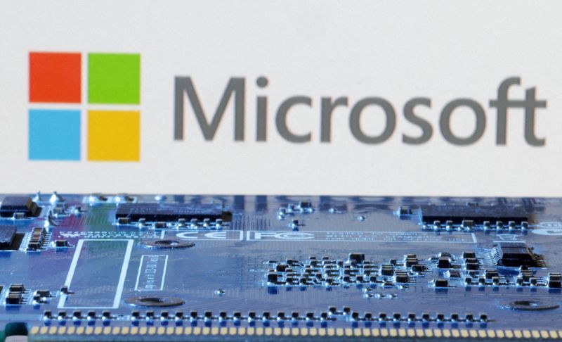 FILE PHOTO Microsoft logo is seen near computer motherboard in this illustration taken January 8 2024. REUTERSDado RuvicIllustrationFile Photo