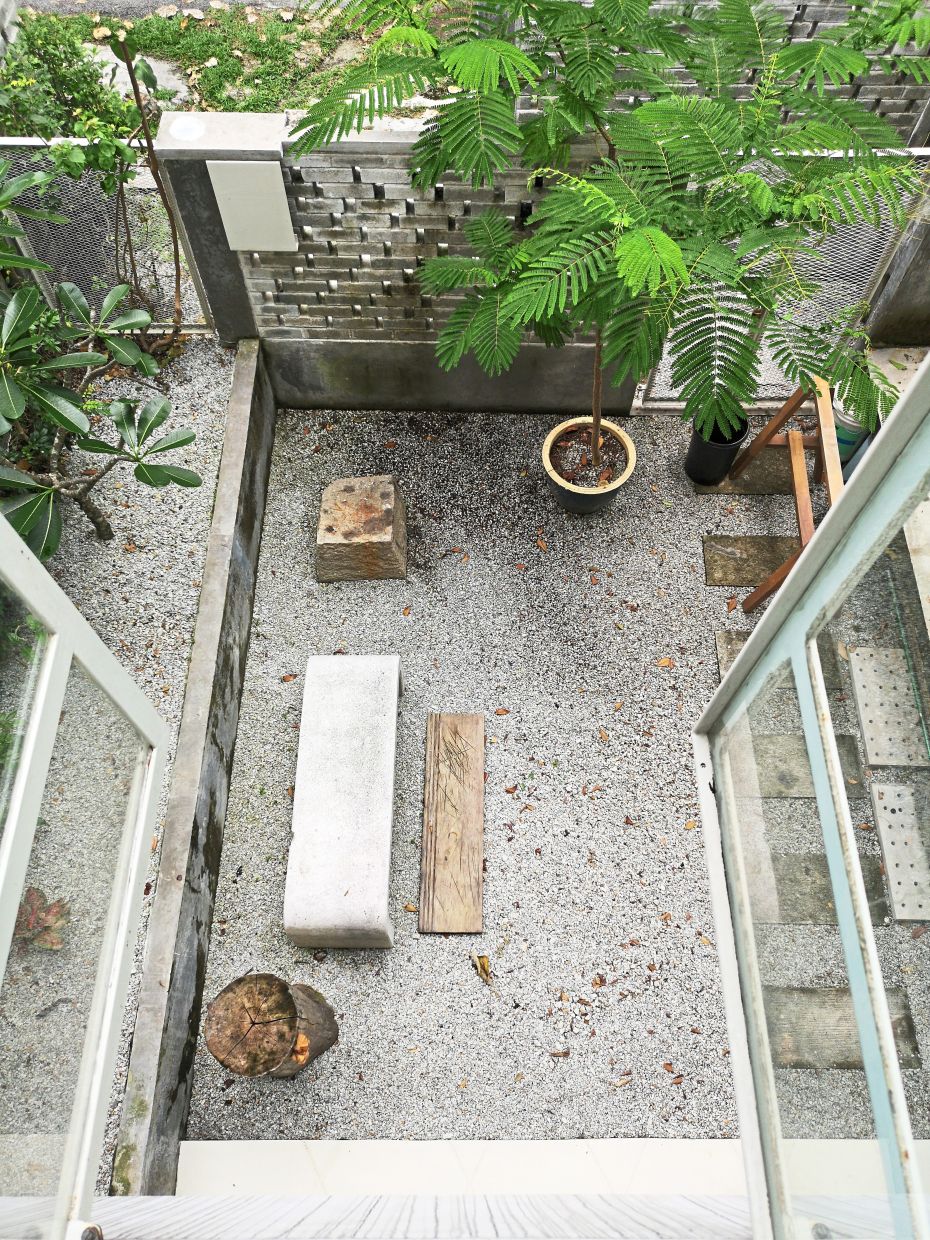 View of the front garden from above.