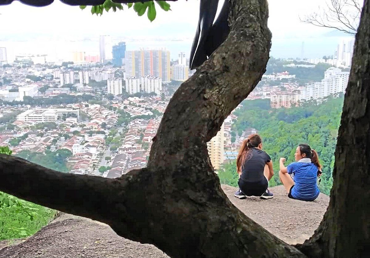 A nice spot to take a break and enjoy the view along the Bukit Hijau trail.