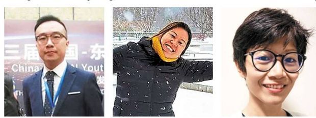 Fun abroad: (From left) Ng, Lim and Ong.