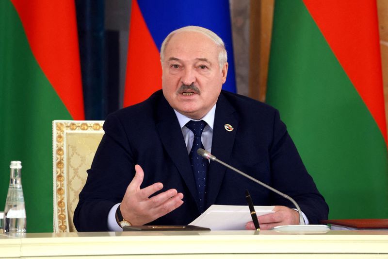 FILE PHOTO Belarusian President Alexander Lukashenko attends a meeting of the Supreme State Council of Russia-Belarus Union State in Saint Petersburg Russia January 29 2024. SputnikVyacheslav ProkofyevPool via REUTERS