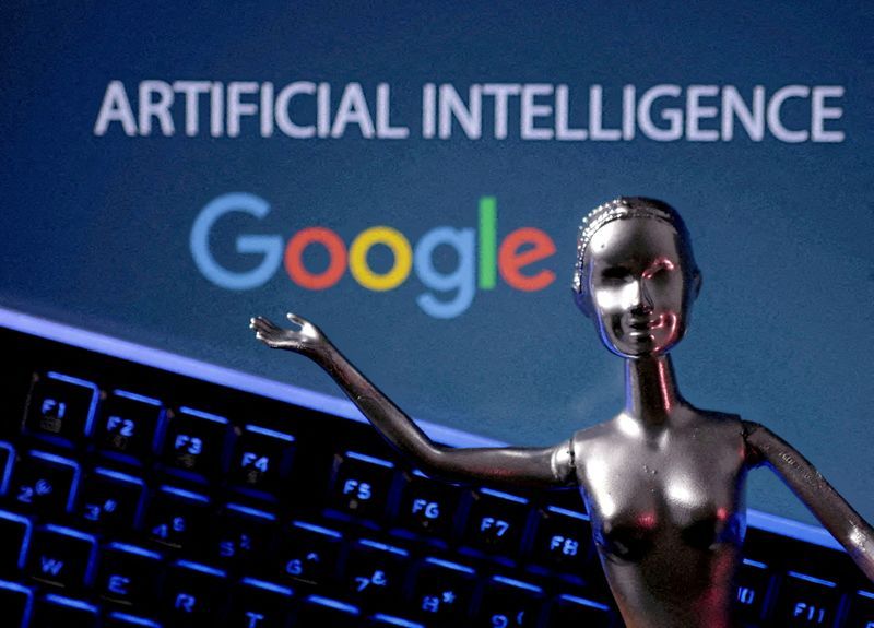 FILE PHOTO Google logo and AI Artificial Intelligence words are seen in this illustration taken May 4 2023. REUTERSDado RuvicIllustrationFile Photo