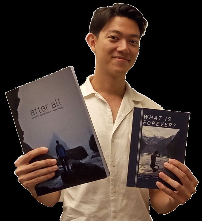 Thum’s poetry books combine pictures and words.