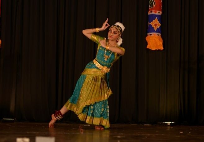 Sandhyah's solo dance pose for Arangetram.