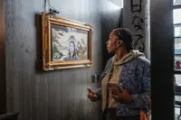 The fried chicken is in New York. The cashier is in the Philippines.