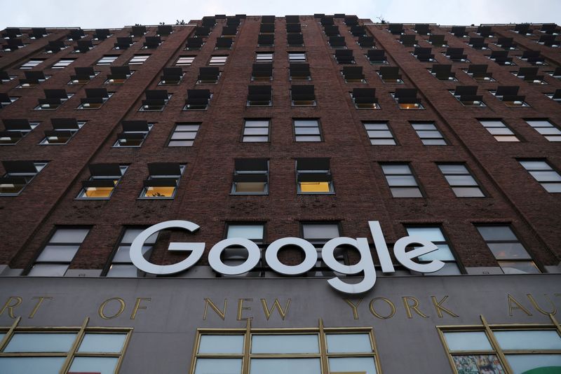 FILE PHOTO The logo for Google LLC is seen at their office in Manhattan New York City New York U.S. November 17 2021. REUTERSAndrew KellyFile Photo