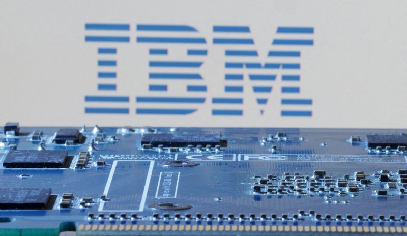 FILE PHOTO IBM logo is seen near computer motherboard in this illustration taken January 8 2024. REUTERSDado RuvicIllustrationFile Photo