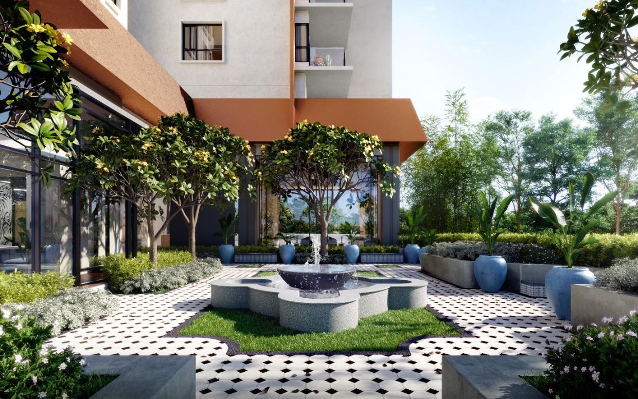 The MINH features numerous resort-style facilities and amenities, including a French colonial-inspired garden. 