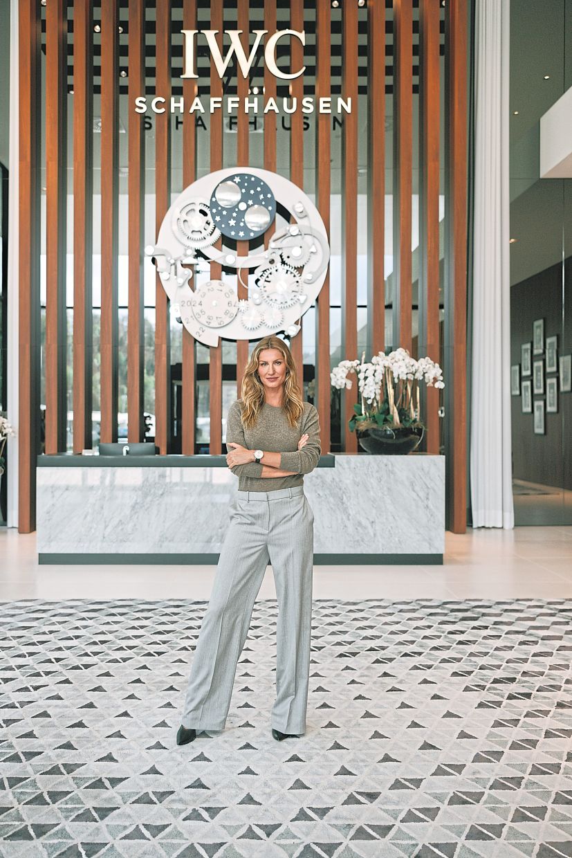 Bündchen at the IWC Schaffhausen manufacture. — GETTY IMAGES for IWC SCHAFFHAUSEN