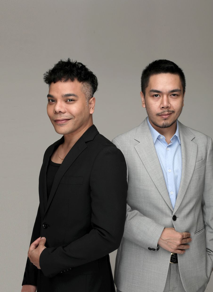 Izree Kai Haffiz (left) and Hafizi Radzi Woo have come a long way since starting out with their Fiziwoo fashion label. The brand is now a recognised one among celebrities and the high society. Photo: The Star/YAP CHEE HONG