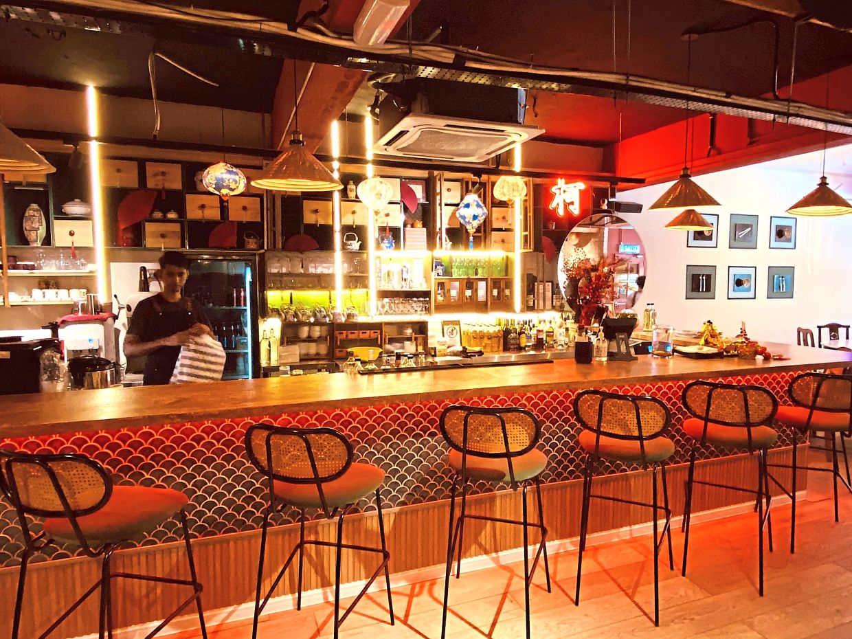 The long bar area.