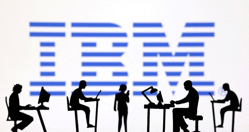 FILE PHOTO Figurines with computers and smartphones are seen in front of IBM logo in this illustration taken February 19 2024. REUTERSDado RuvicIllustrationFile Photo