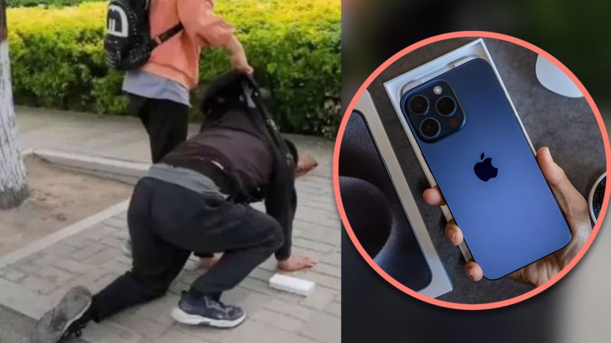 China father kneels on street after daughter shamed him for having no money to buy her a phone, sparking heated debate - Vimarsana News