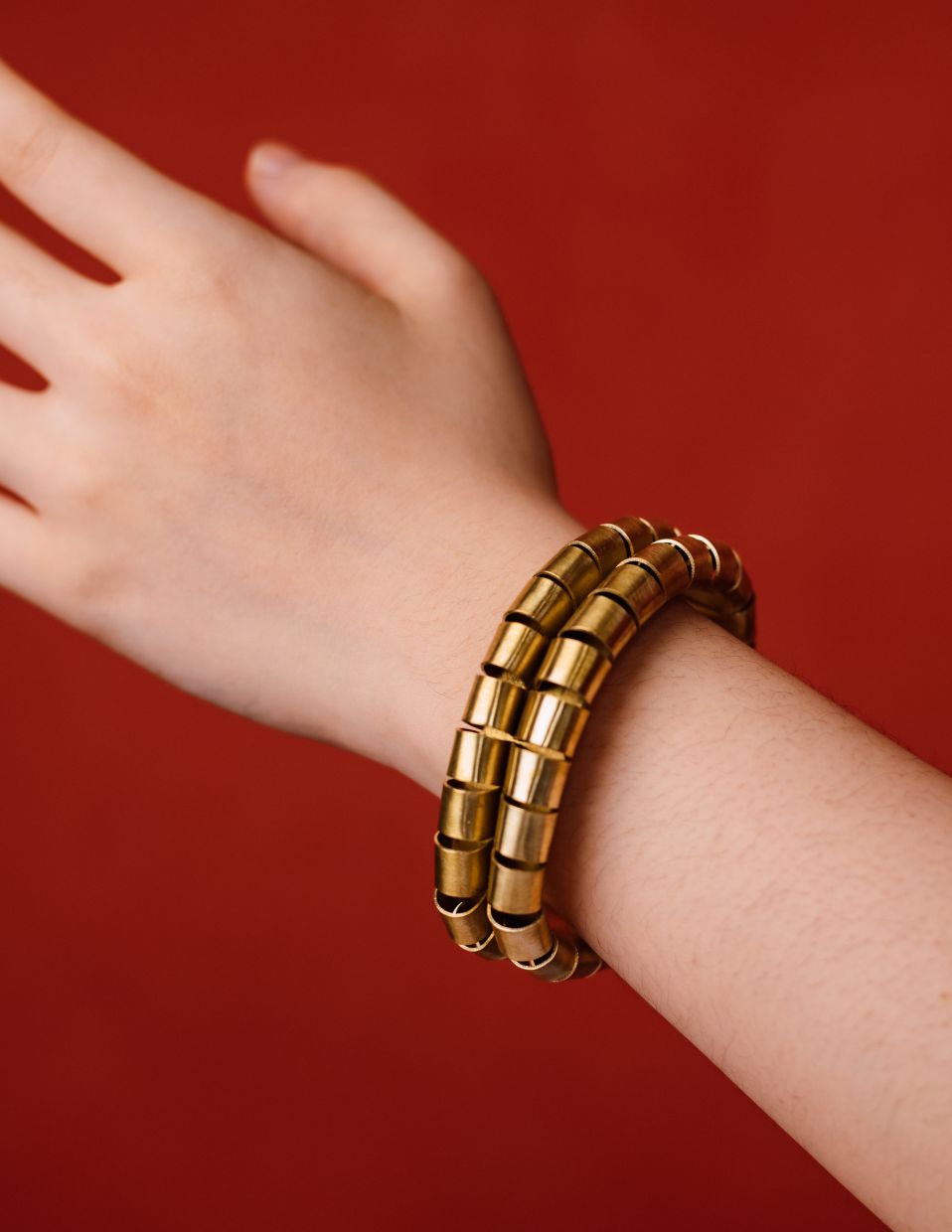 This handcrafted bracelet boasts a design inspired by old school telephone cord that is sure to dial up the nostalgia. Photo: Wasis