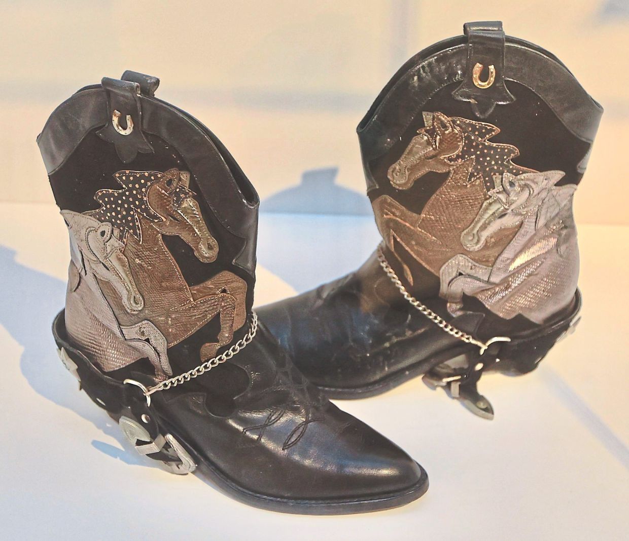 Sudirman’s performance outfits, including his shoes, are on display at Muzium Warisan Melayu in UPM Serdang.