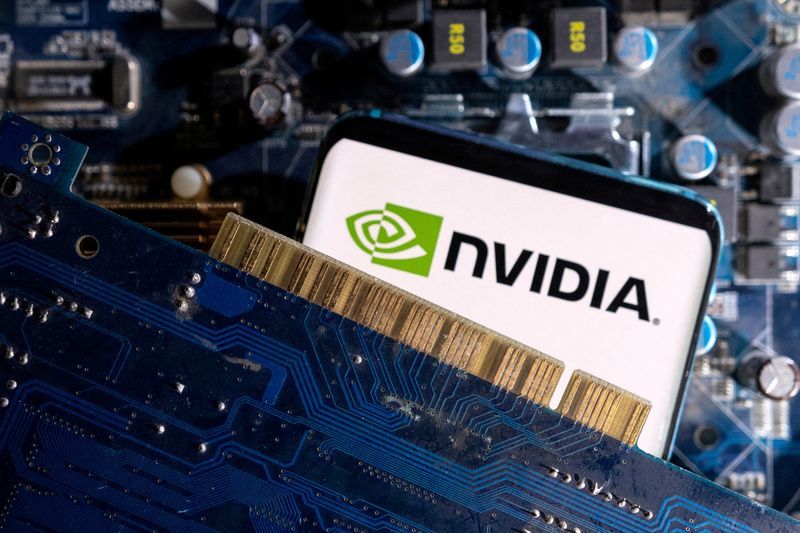 FILE PHOTO A smartphone with a displayed NVIDIA logo is placed on a computer motherboard in this illustration taken March 6 2023. REUTERSDado RuvicIllustrationFile Photo