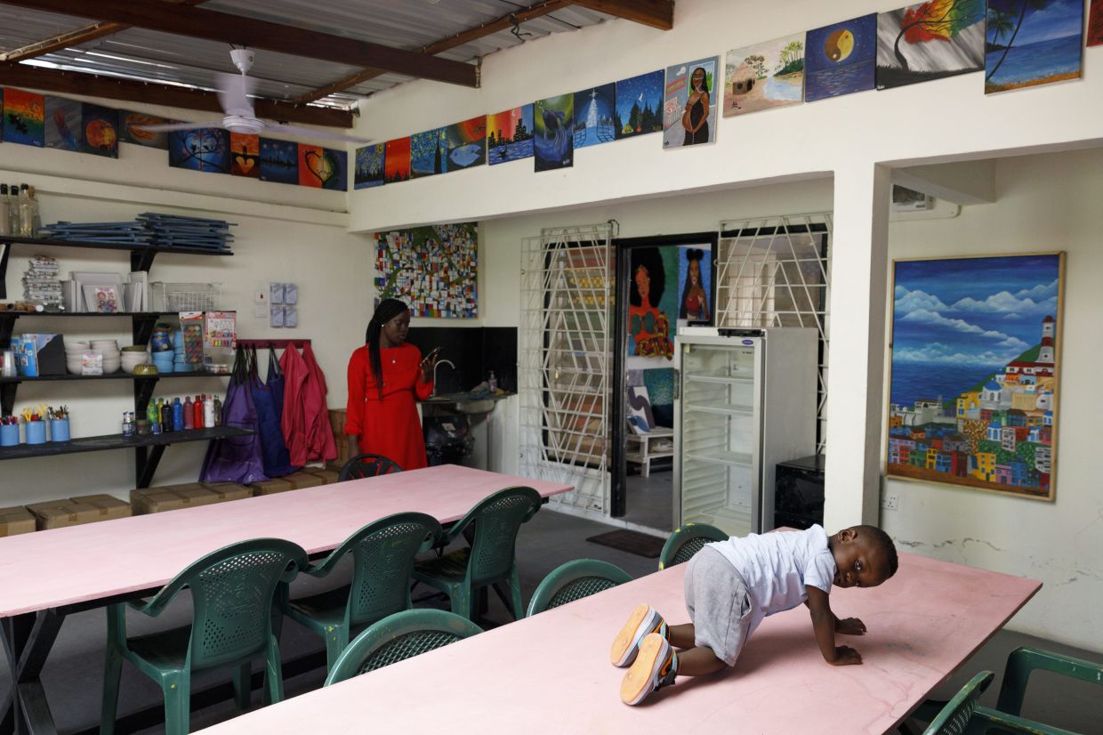 His mother, Chantelle Kukua Eghan, says it all started by accident when her son, who at the time was six months old, discovered her paints. Photo: AP