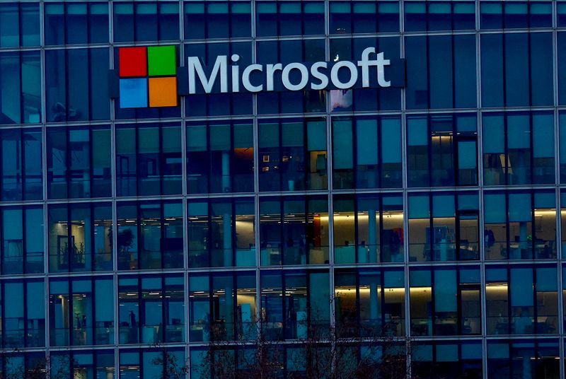 FILE PHOTO A view shows a Microsoft logo at Microsoft offices in Issy-les-Moulineaux near Paris France February 9 2024. REUTERSGonzalo FuentesFile Photo