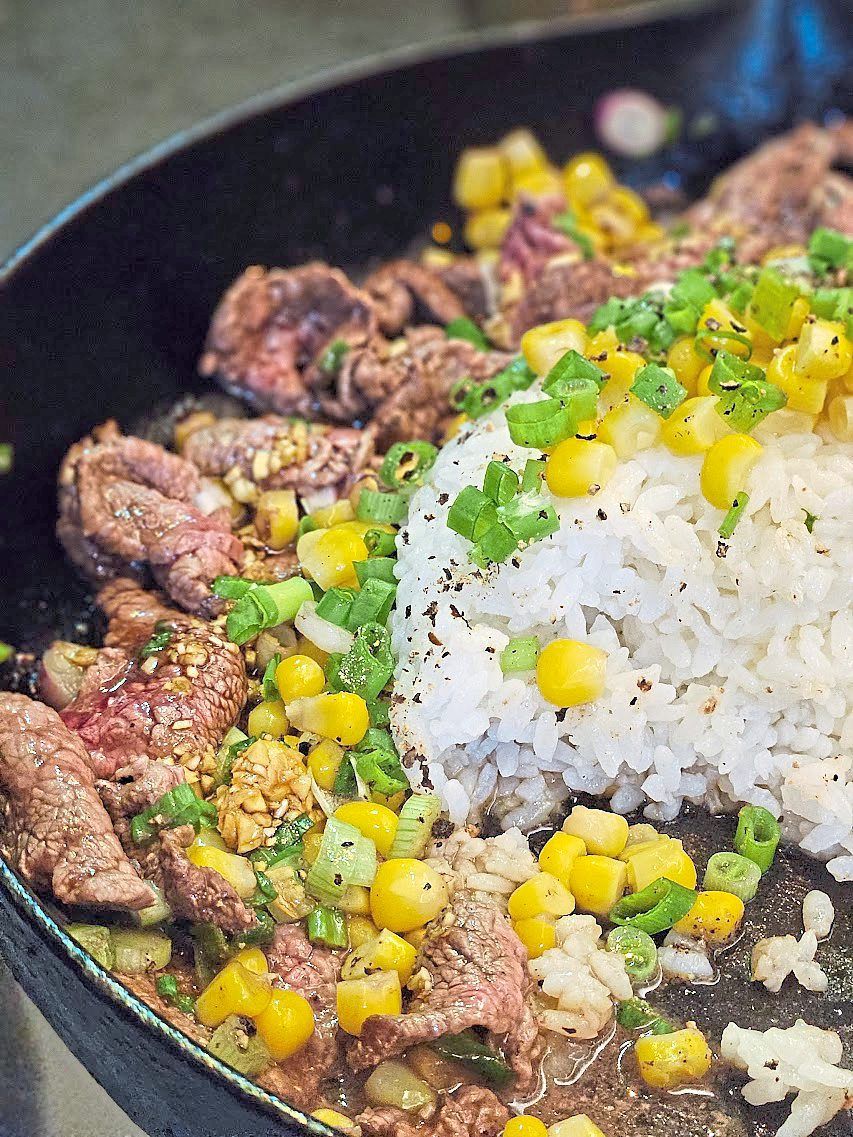 Hotplate beef pepper rice