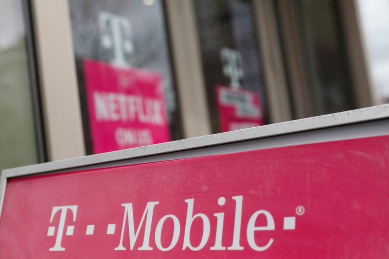 A sign for a T-Mobile store is seen in Manhattan New York U.S. April 30 2018. REUTERSShannon StapletonFile Photo