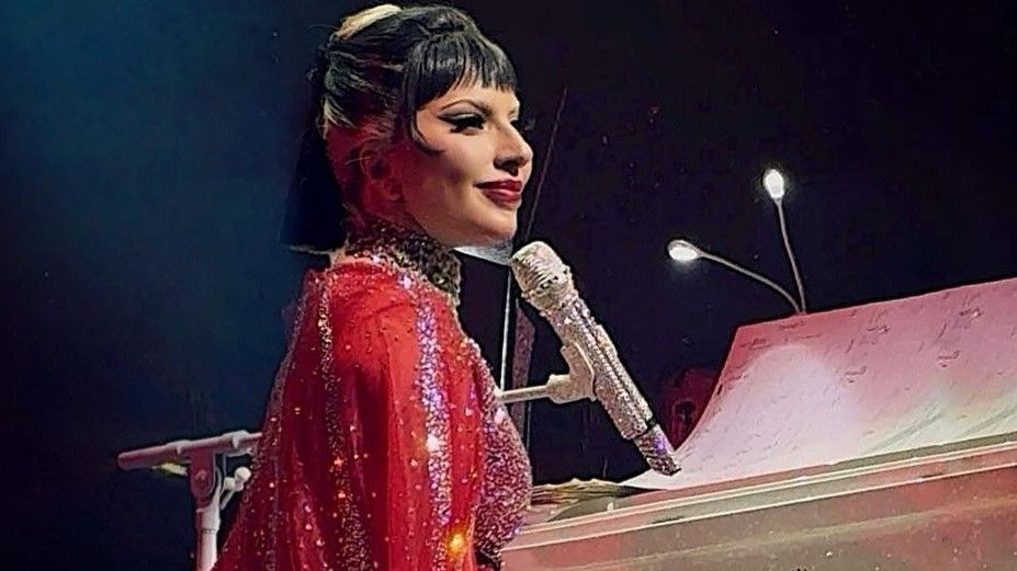 Lady Gaga spotted wearing a custom Rizman Ruzaini dress for Las Vegas show