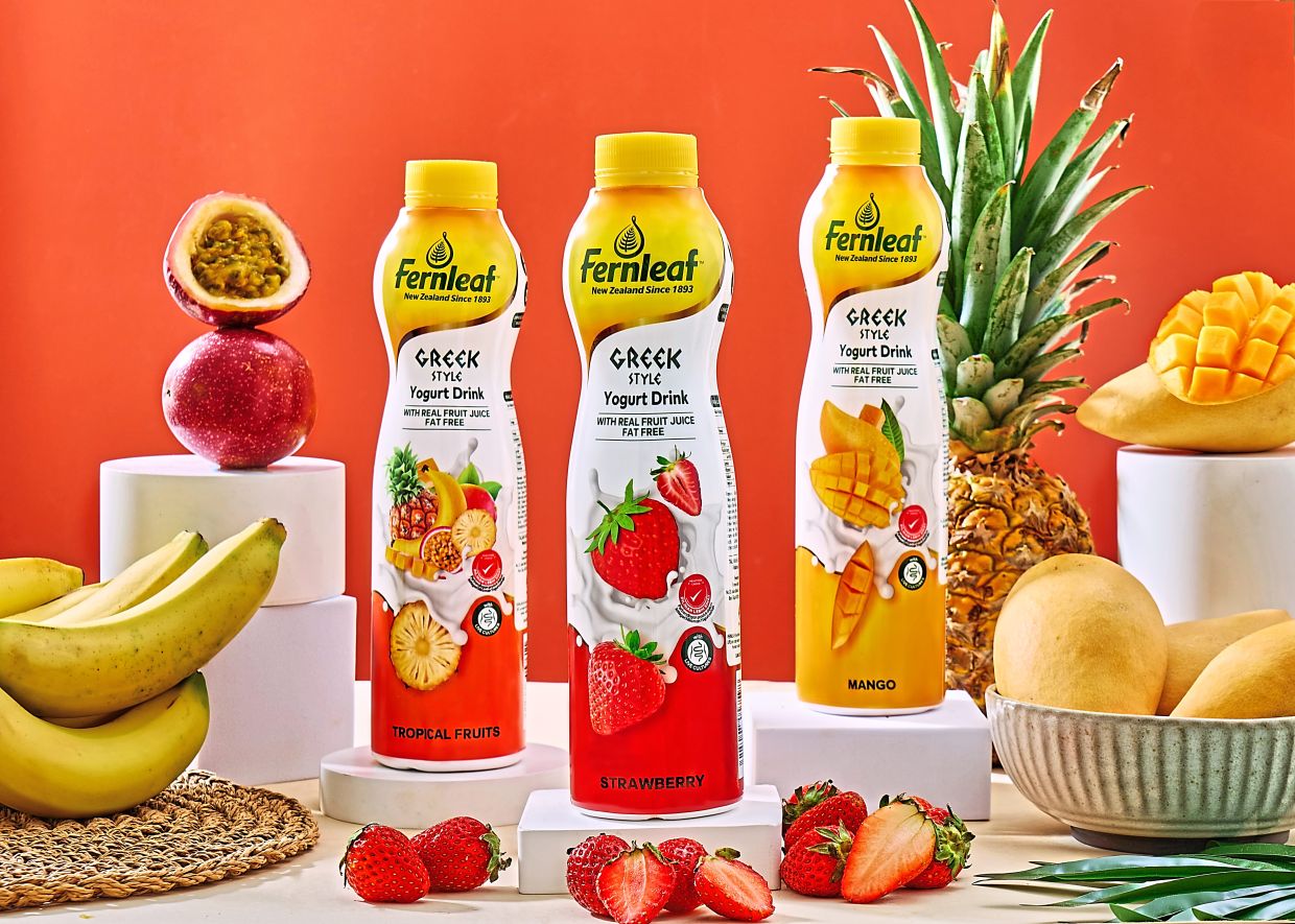 New Greek yogurt drink in mango, strawberry and tropical fruit options