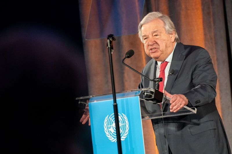 FILE PHOTO United Nations Secretary-General Antonio Guterres speaks during a Special Envoy on Climate Ambition and Solutions at the American Museum of Natural History in New York City U.S. June 5 2024. REUTERSDavid Dee DelgadoFile Photo
