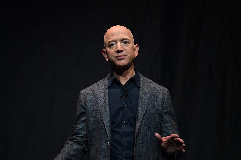 FILE PHOTO Founder Chairman CEO and President of Amazon Jeff Bezos speaks during an event about Blue Origins space exploration plans in Washington U.S. May 9 2019. REUTERSClodagh KilcoyneFile Photo
