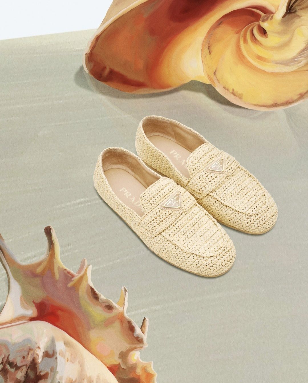 These distinctive loafers are summer in every step, featuring a crocheted raffia design and the brand’s triangle logo in brown enamel. Photo: Instagram/Prada