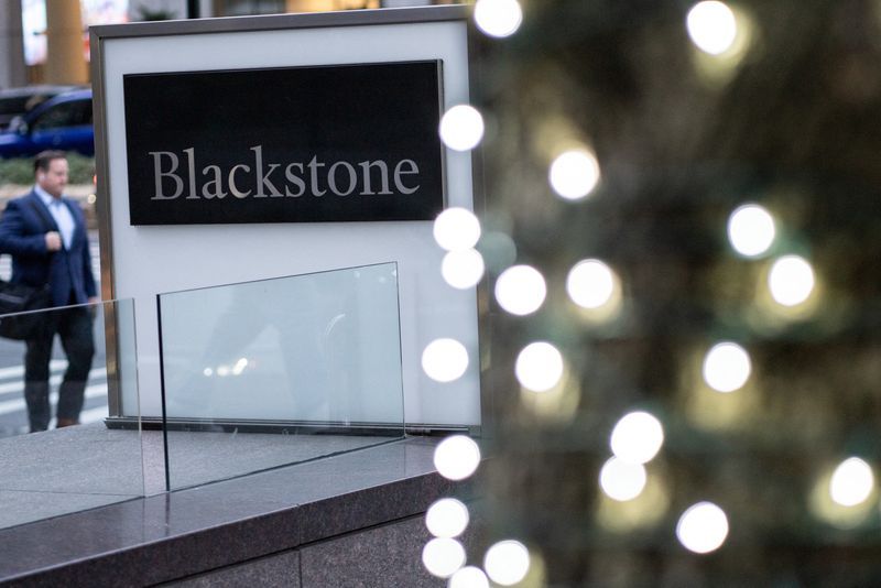 FILE PHOTO Signage is seen outside the Blackstone Group headquarters in New York City U.S. January 18 2023. REUTERSJeenah MoonFile Photo