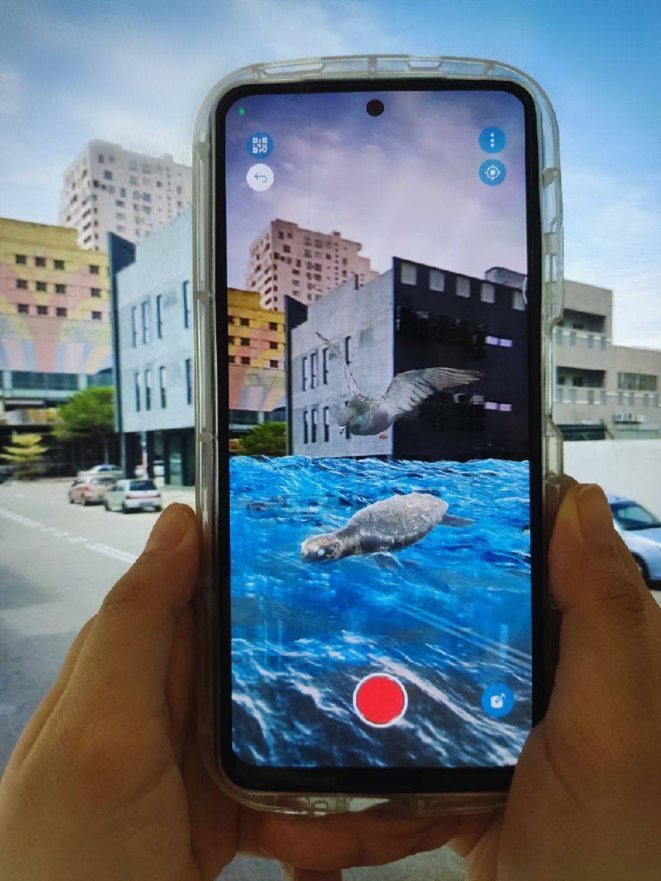The AR app enables visitors to visualise the historical sea that once existed in the area, offering a glimpse into the past landscape.