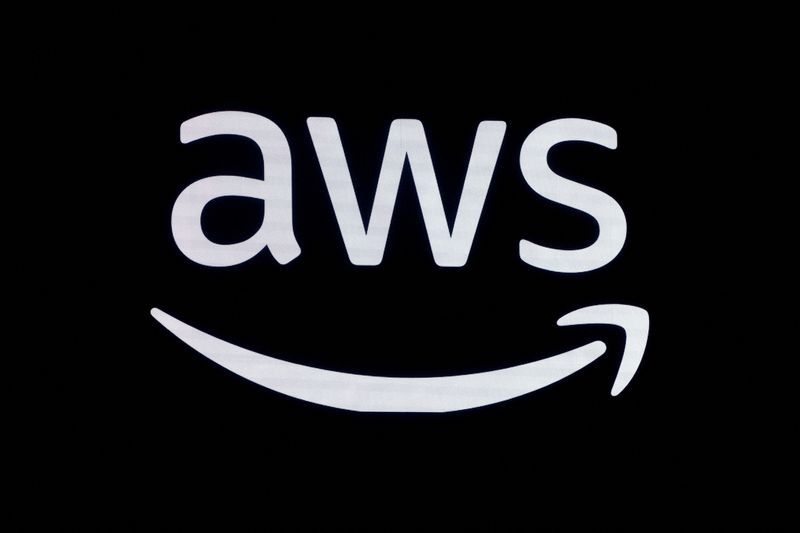 FILE PHOTO A logo for Amazon Web Services AWS is seen during the Amazon Web Services AWS Summit in Paris France April 3 2024. REUTERSBenoit TessierFile Photo