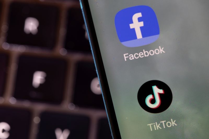FILE PHOTO Facebook and TikTok apps are seen on a smartphone in this illustration taken February 27 2022. REUTERSDado RuvicIllustrationFile Photo
