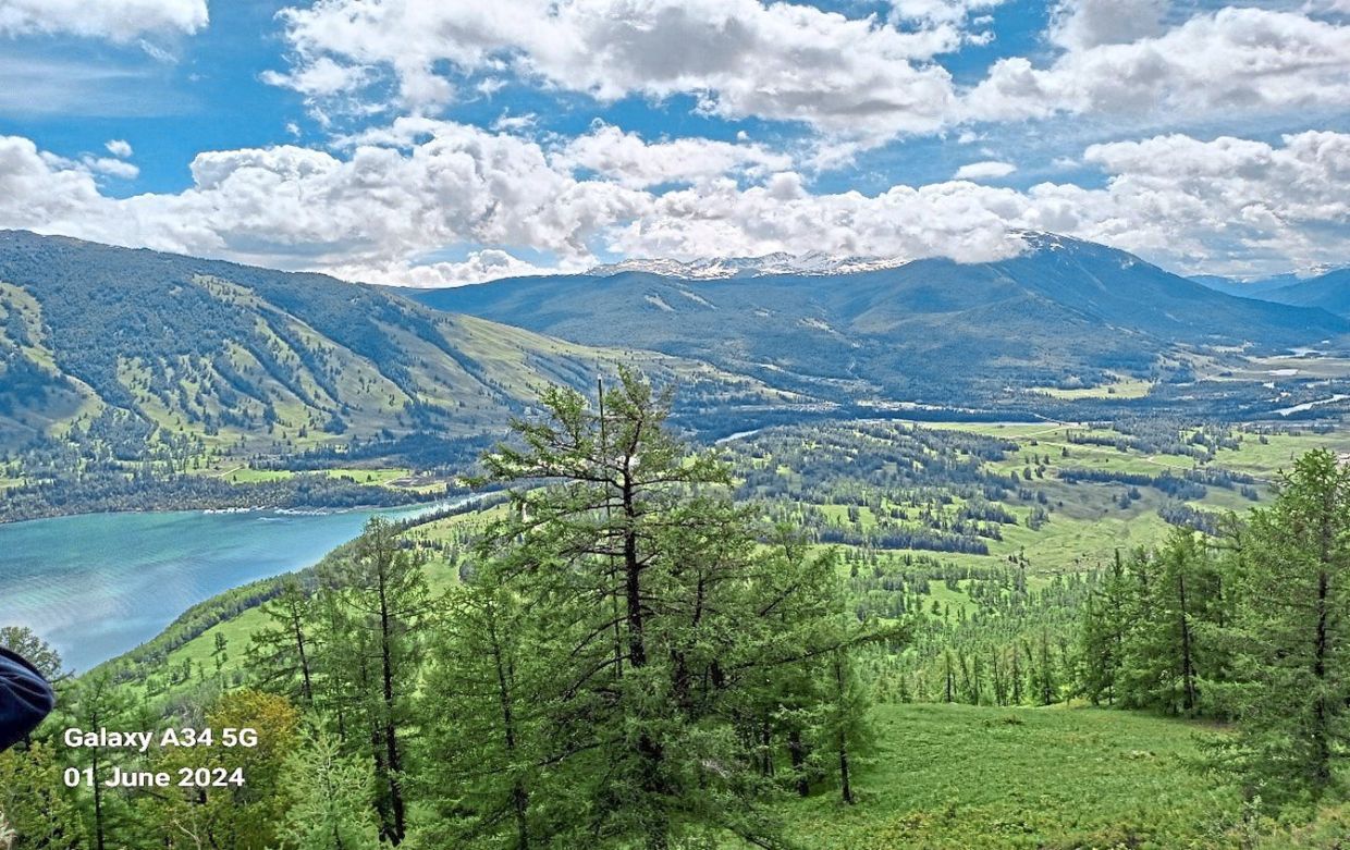 A panoramic view of Kanas Lake.