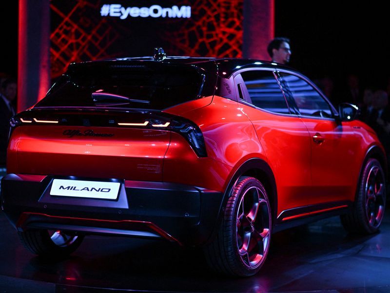 FILE PHOTO Stellantis premium brand Alfa Romeo reveals the Milano its first fully electric car EV during an event in Milan Italy April 10 2024. REUTERSDaniele MascoloFile Photo
