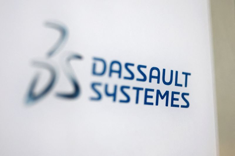 A logo of Dassault Systemes SE is seen on a company building in Paris France January 27 2023. REUTERSSarah Meyssonnier File Photo