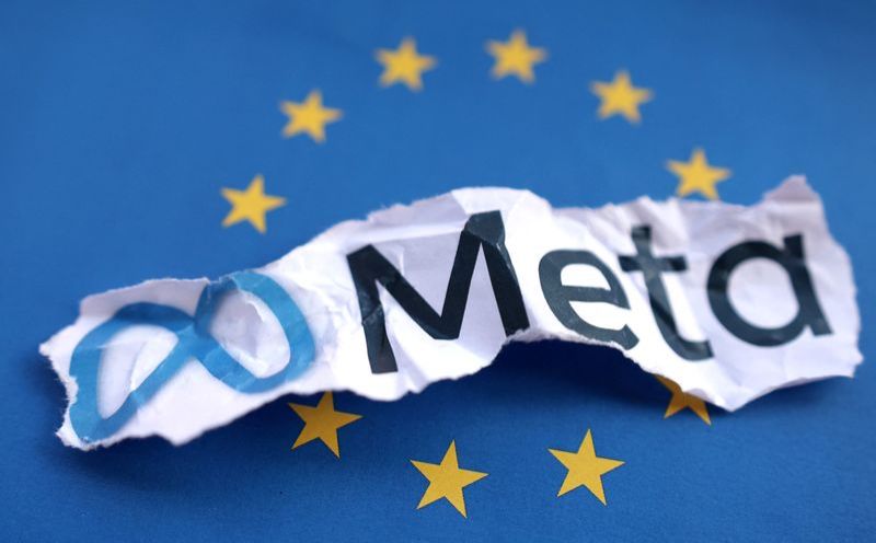 FILE PHOTO EU flag and Meta logo are seen in this illustration taken May 22 2023. REUTERSDado RuvicIllustrationFile Photo